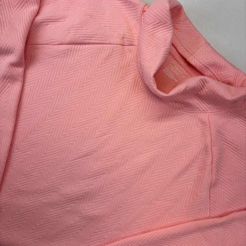 Tek Gear Womens 3X Pink Mock Neck Chevron Quilted Pullover Top New Women's
